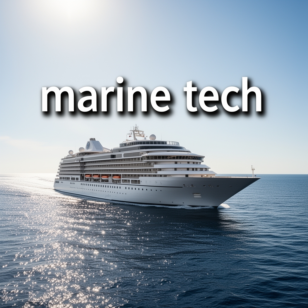 یه لوگو با اسم marine tech که یه کشتی مسافرتی زیبا روی آب پس زمینه اش باشه4