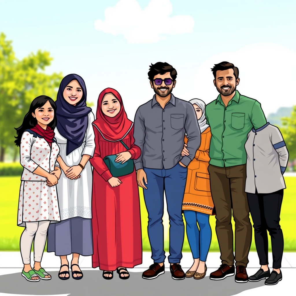 4 زن و 4 مرد که در کنار هم در حال عکاسی هستند14
