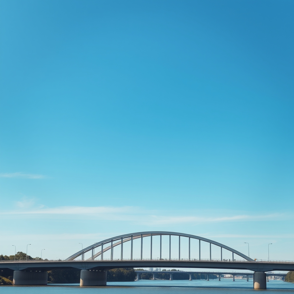 اسمان ابی و یک پل هلالی  زیر پل رودخانه 1