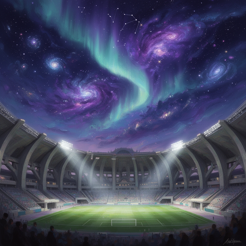 ورزشگاه ازادی با اسمانی کهکشانی بالای سرش0