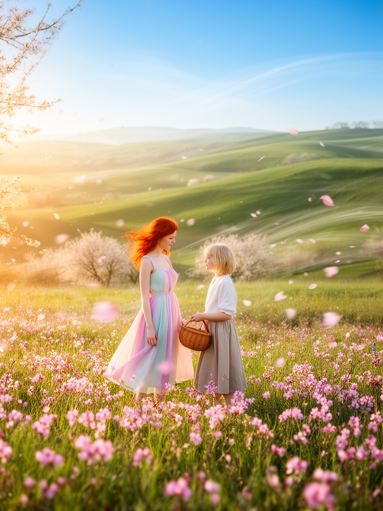 🌸+🌬️+🏞️+👩🏻‍🦰+👱🏻5