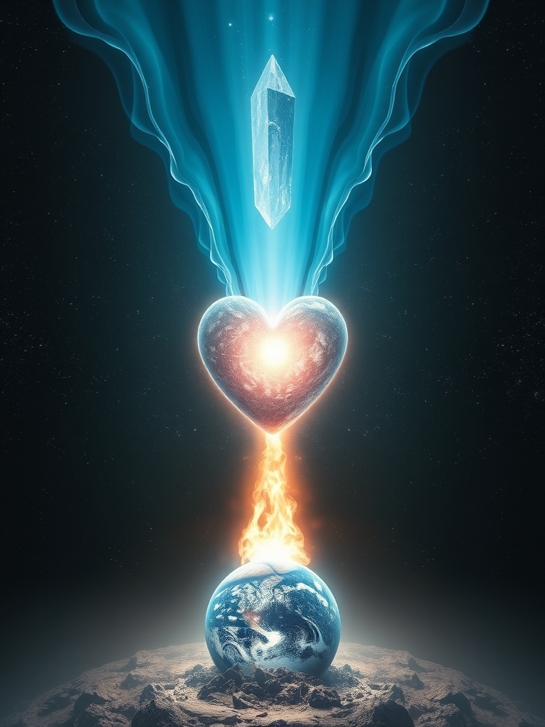 چاکرای قلب در حال فرستادن انرژی قدرتمند ب قلب کریستالی کره ی زمین2
