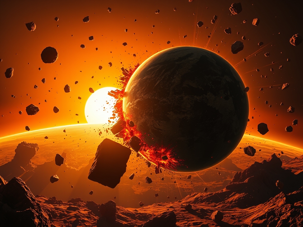 کره زمین به کره مریخ اصابت شدیدی کرده  وخورشید پشت هر دوی آن هاست7