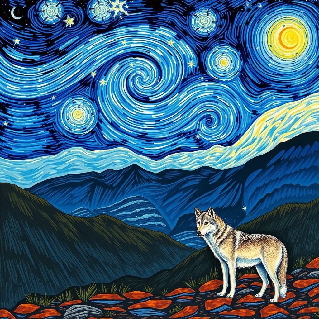 🐺🐺🌠🏔⛰️🗻🏔⛰️🗻🏞 به سبک ونکوگ 13