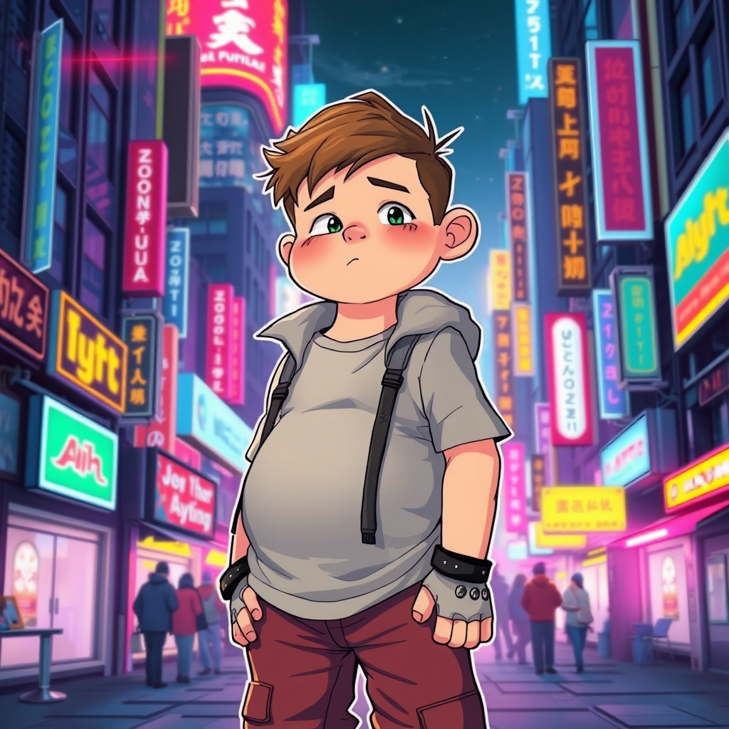 یک پسری که چاق زشت غلدور است
1