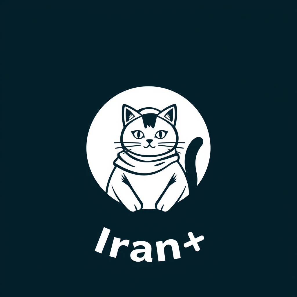 یک لوگو دایره ای که توش یک گربه هست و پایینش نوشته (ایران+1