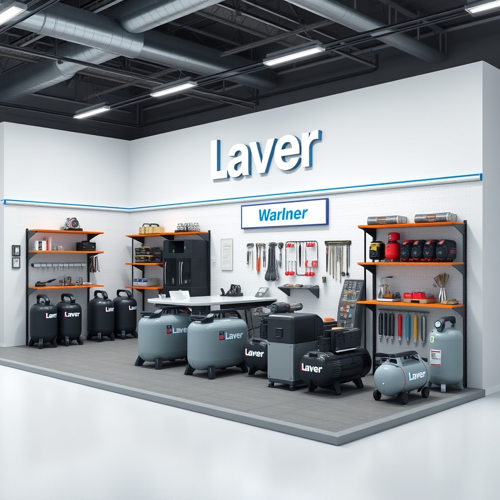 یک فروشگاه کمپرسور باد فروشی با برند laver2