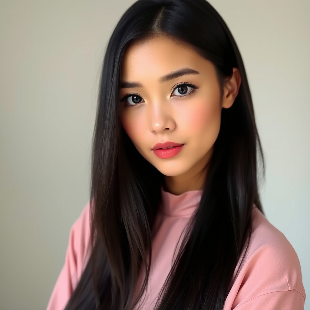 زنی که بسیار جذاب است و پوست بسیار سفید و نرمی دارد. موهای مشکی دارد که تا روی زانوهایش آمده اند. چشم های مشکی دارد و مژه هایش بلند است. بینی کوچکی دارد و لب هایش خوش فرم و صورتی است. لباس صورتی استین سه ربعی بر تن دارد که از جنس ریون است22