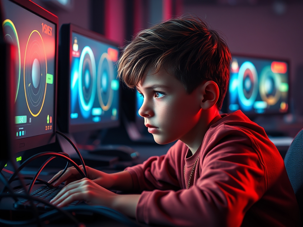 عکسخانه از پسری در حال گیم با پی لس
19