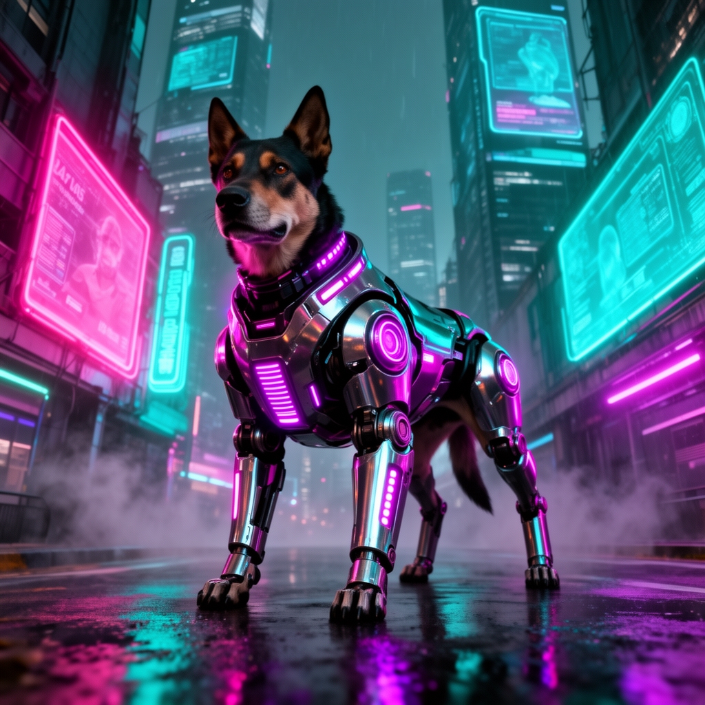 یک سگ با زره های روباتی0