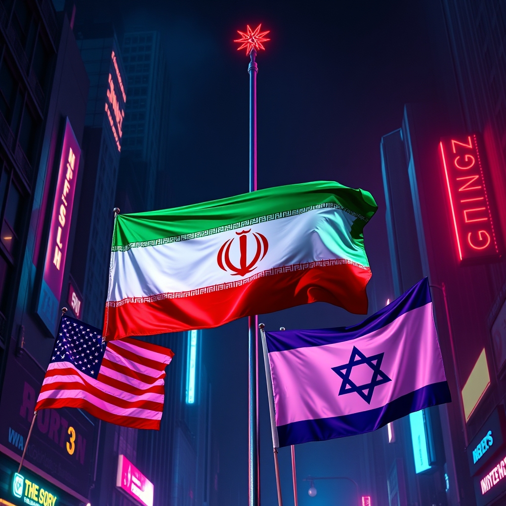 پرچم ایران بالا تر از پرچم های کشور آمریکا و اسرائیل 5