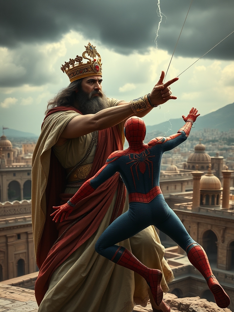 عکس کوروش کبیر درحال مبارزه با مرد عنکبوتی0