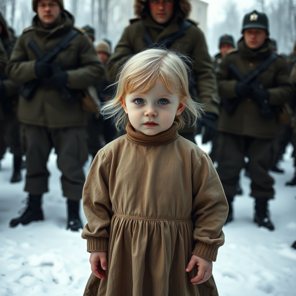یک کودک ۲ساله ی فنلاندی دختر که توسط نیرو های شوروی اسیر شده و نیرو های شوروی اورا کتک می زنند12