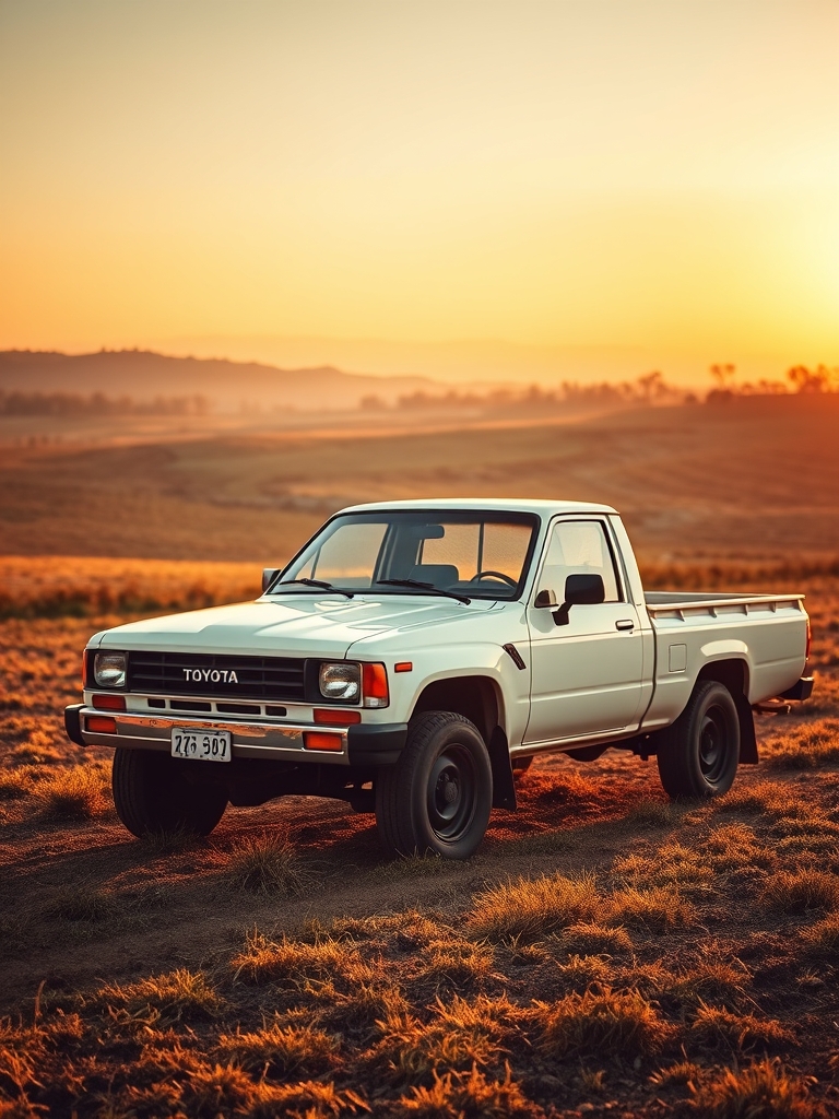 تویوتا هایلوکس 1984 سفید در مزرعه17