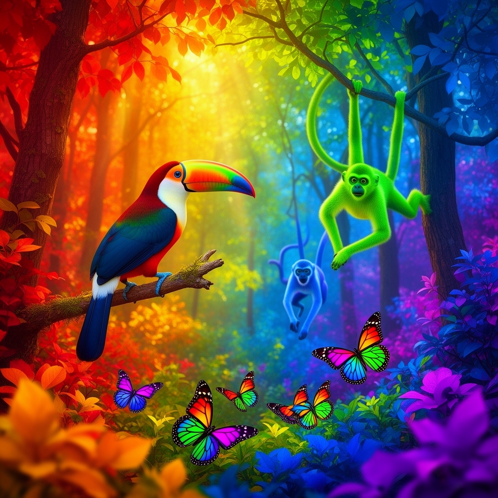 حیوان های رنگی🌈 در جنگل رنگی 🌈5