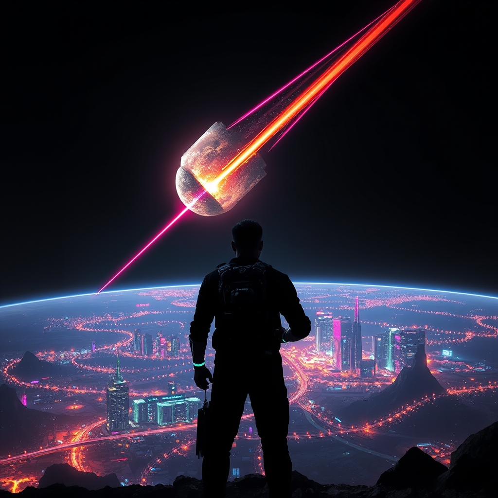 مردی بر فراز فضا و شهاب سنگی که با کره زمین برخورد کرده 11