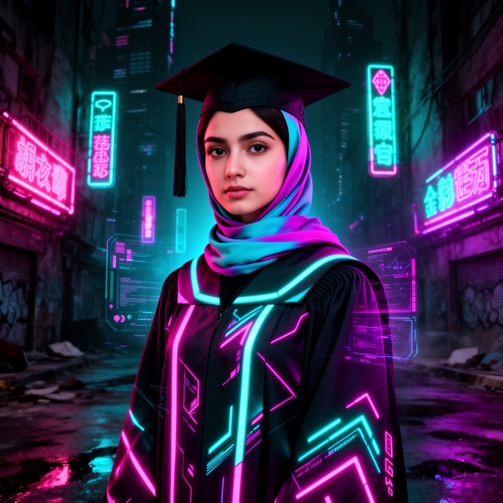 عکس در لباس فارغ‌التحصیل با حجاب ایرانی دختر خیلی خوشگل2