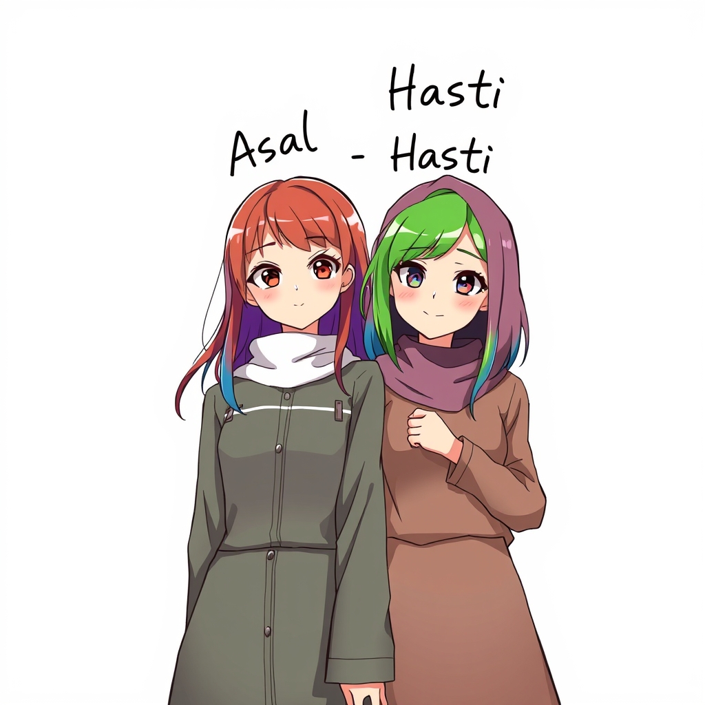 عکس دوتا دختر که بالا سر یکیشون نوشته شده عسل و دختر دیگه هستی 20