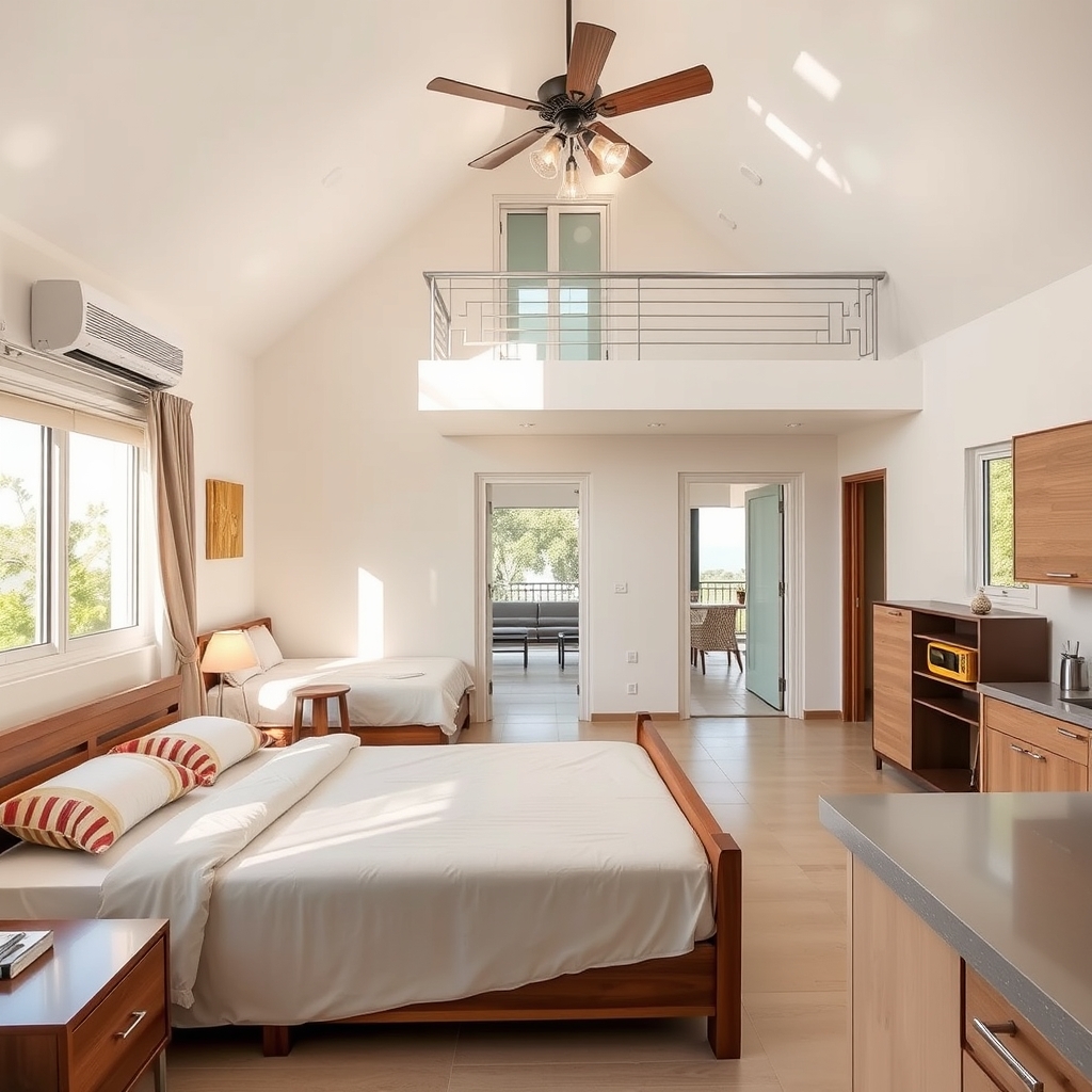 یک خانه زیبا  و رویایی که ۳تا اتاق داشته باشه با کولر گازی و آشپزخانه مجهز 0