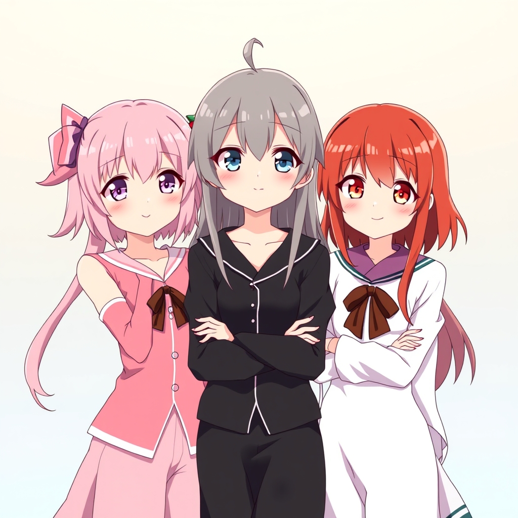 عکس۳ دختر که رنگ لباس
صورتی رنگ مو سفید
یکی دیگر رنگ مومشکی رنگ لباس مشکی
ویکی دیگر رنگ مو قرمز رنگ لباس سفید9