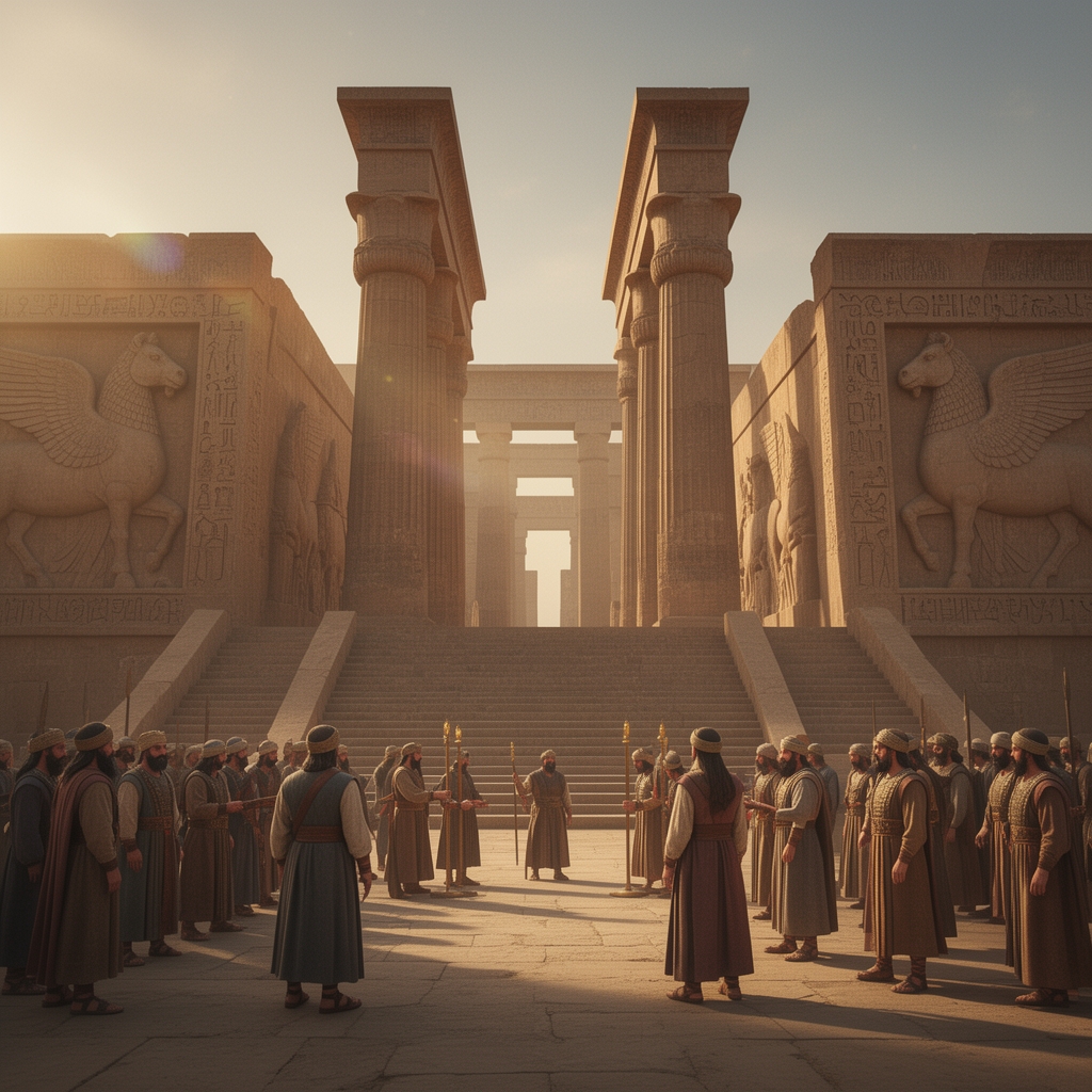 تخت جمشید سالم با نماد هخامنشی و آدم ها قدیمی1