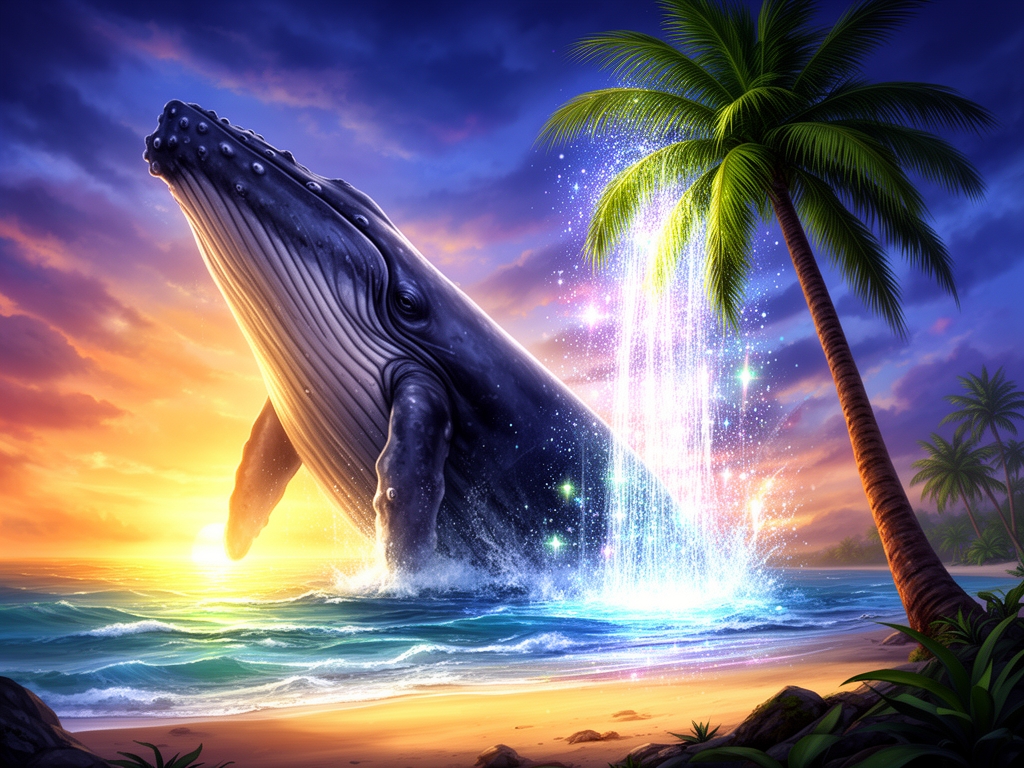 نهگ که کنار ساحل با درخت نا گیل فواره می زنه5