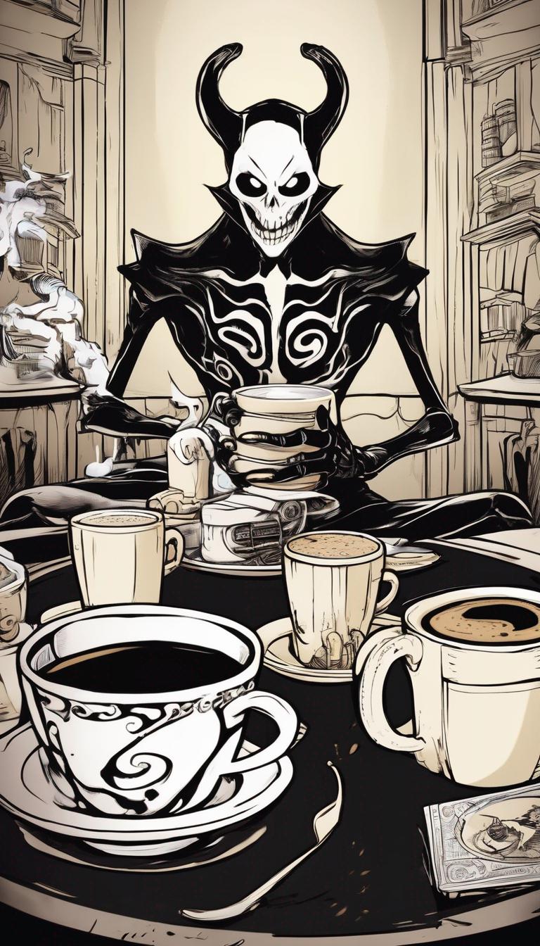 Ink demon در بازی بندی و bendy and the dark revival در حال خوردن قهوه در خود بازی4