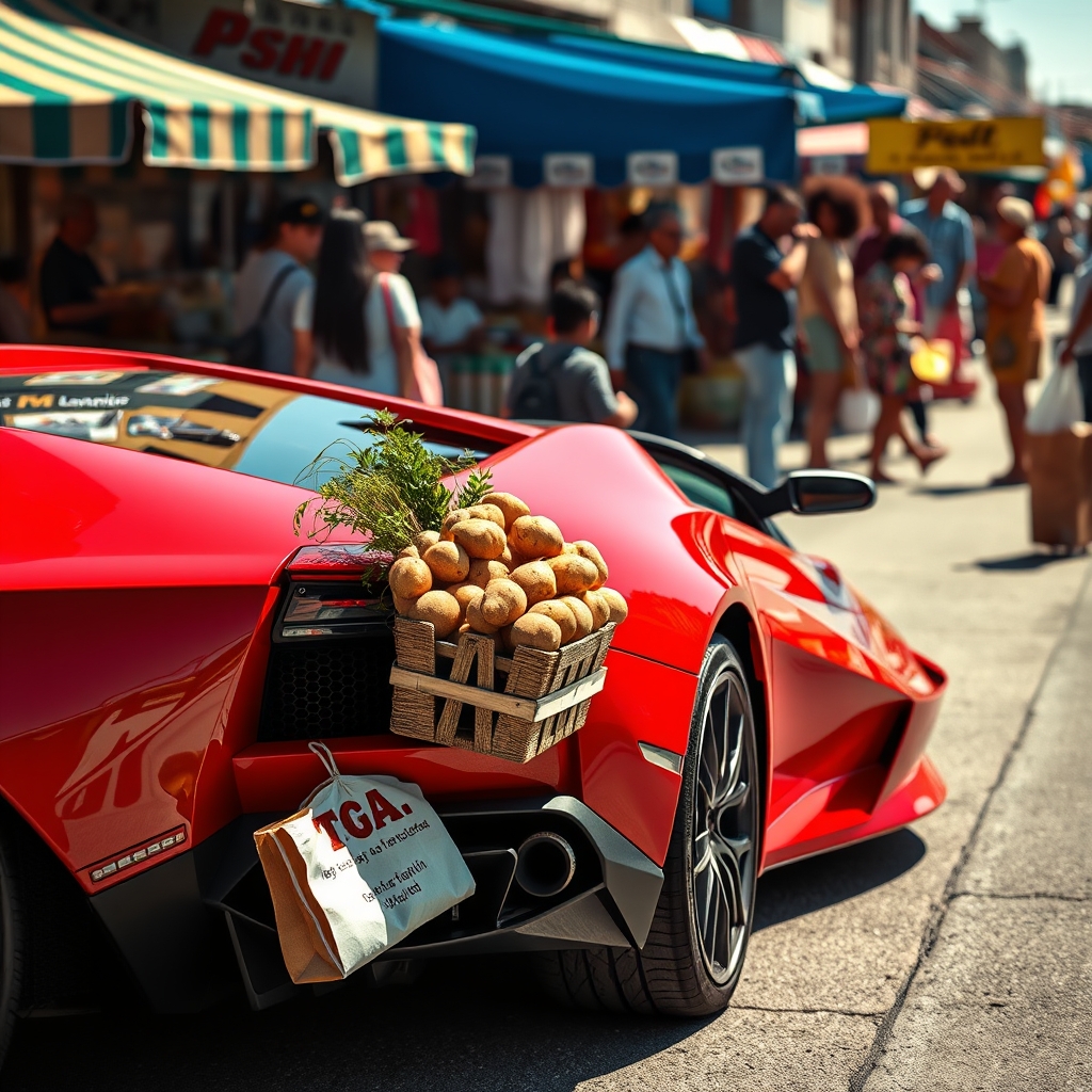 لامبورگینی در حال فروش سیب زمینی0