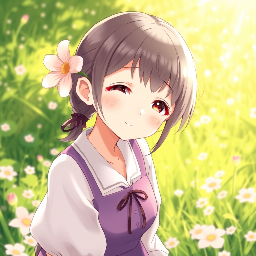 دختر خوشگل و نازی که یک شگوفه بهاری رو گذاشته رو موهاش 15