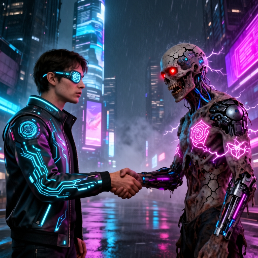 من و یک زامبی بهم دست بدیم
1