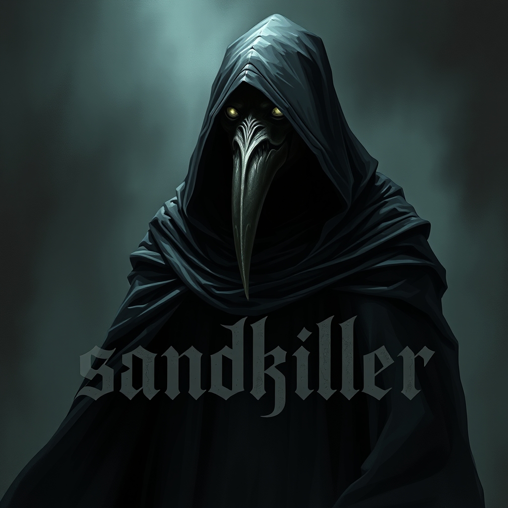 پزشک ماسک طاعون  طراحی دارک با نوشته sandkiller با طراحی نوشته دارک 0