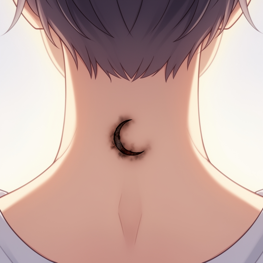 یه عکسی میخوام از هلال ماه روی  پشت گردن دقیقا بین روح و جسم و شکل حلال ماه باشه ولی مثل سوخته باشه  خیلی کوچیک باشه فقط قسمت هلال ماه رو نشون بدید همین
2