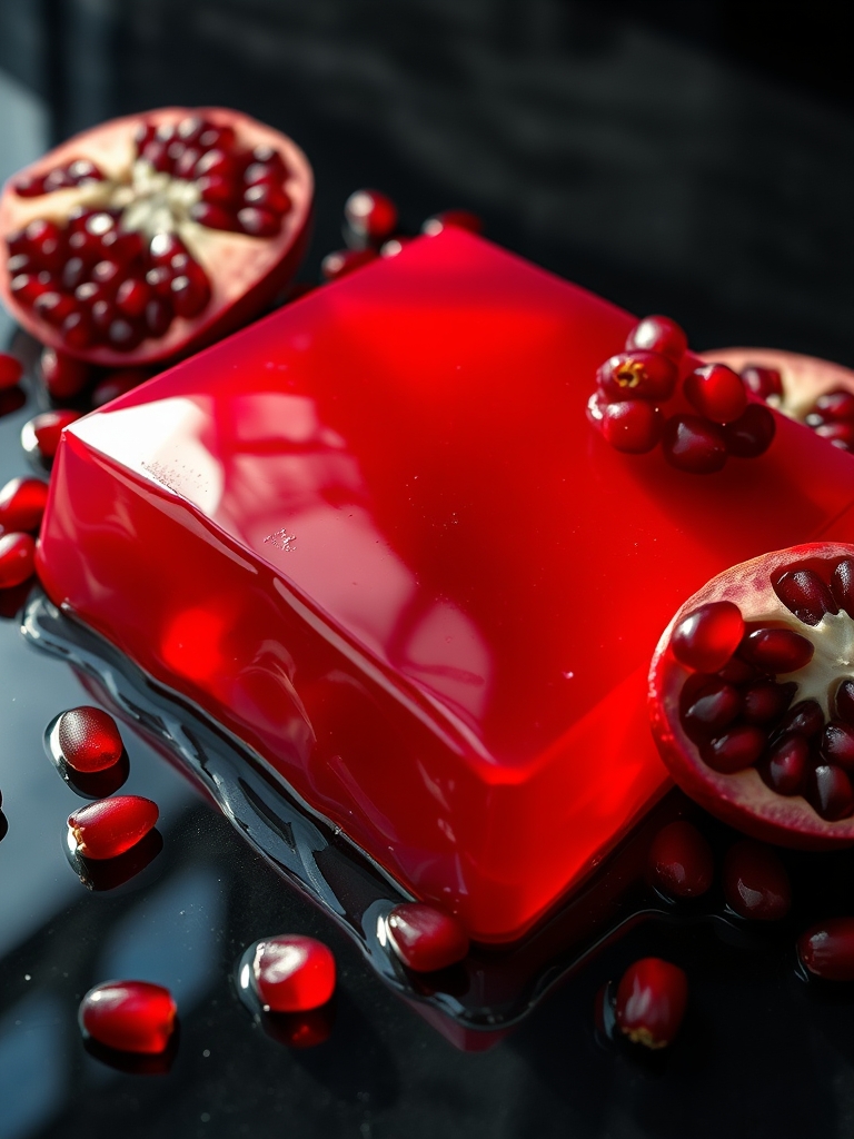 ژله قرمز و دونه های انار و انار6