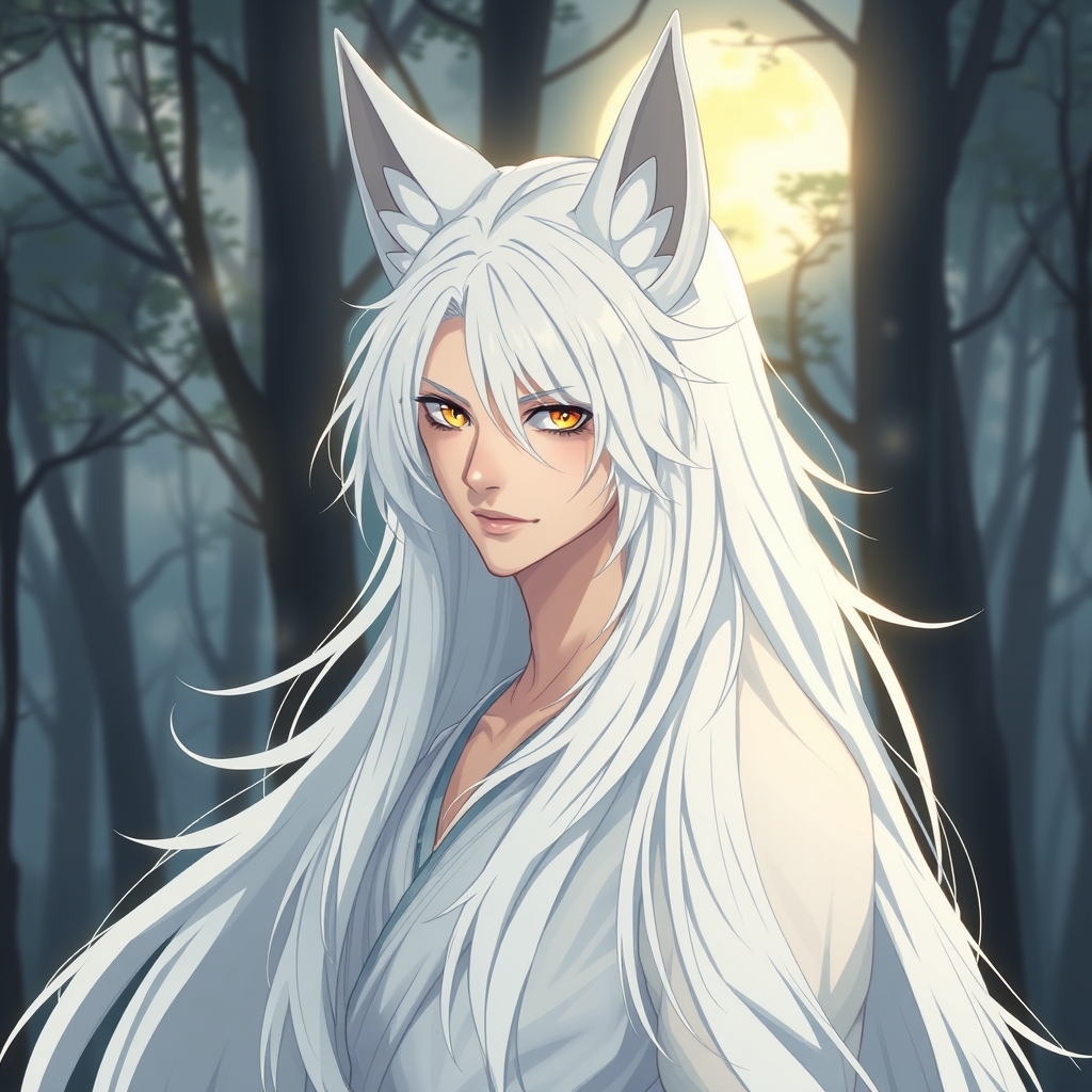 روباه نه دم اگه آدم بود به پسر زیبا با موهای بلند و سفید 5