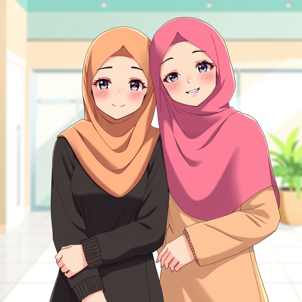 دو دوست ست هم انیمه ای دختر با حجاب
1