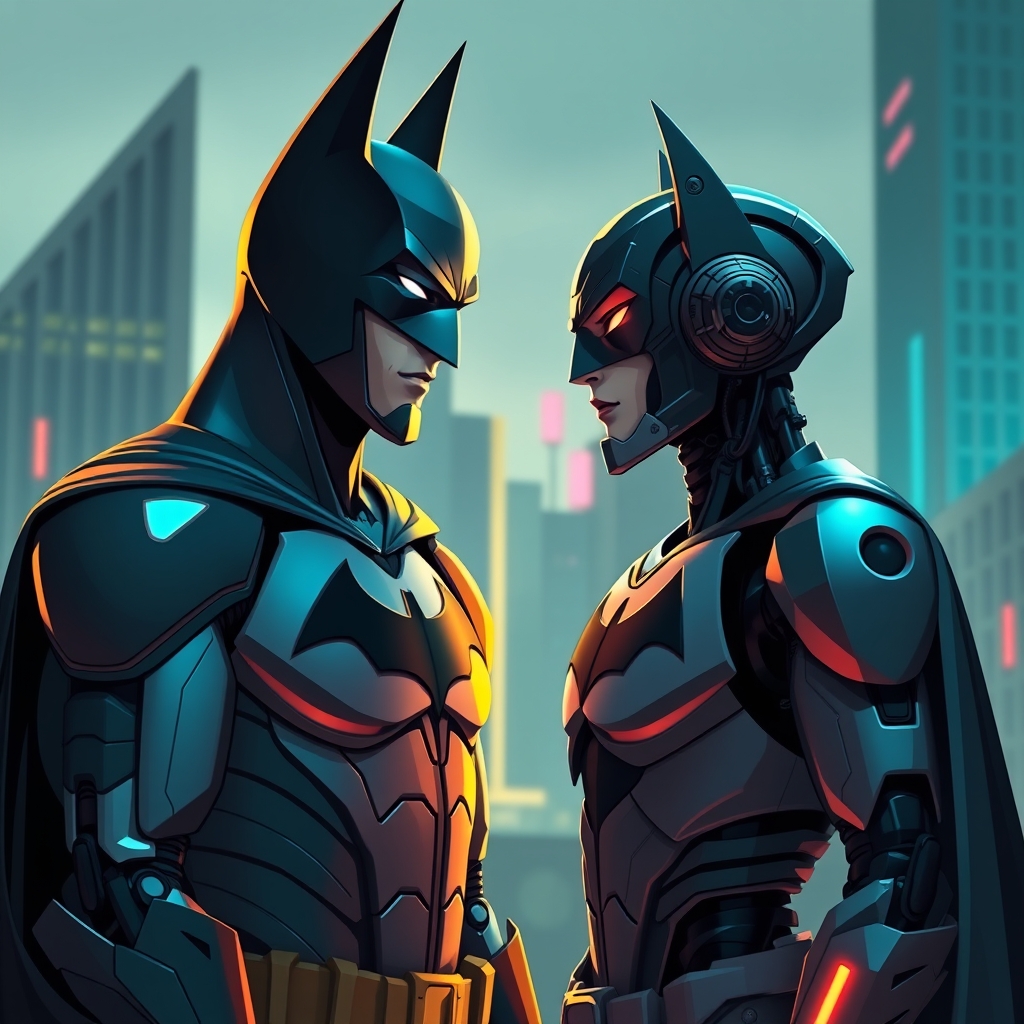 ربات انسان نما درحال سخن گفتن با بتمن 15