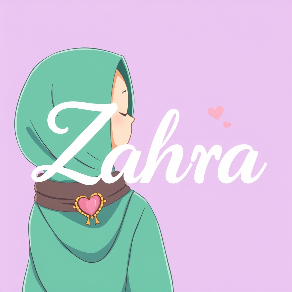 لگوی اسم zahra نوشته شده با خط تحریری زیبا فونت زیبا با پس زمینه ی بنفش سوسنی زیبا تزیین قلب های ریز کیوت5