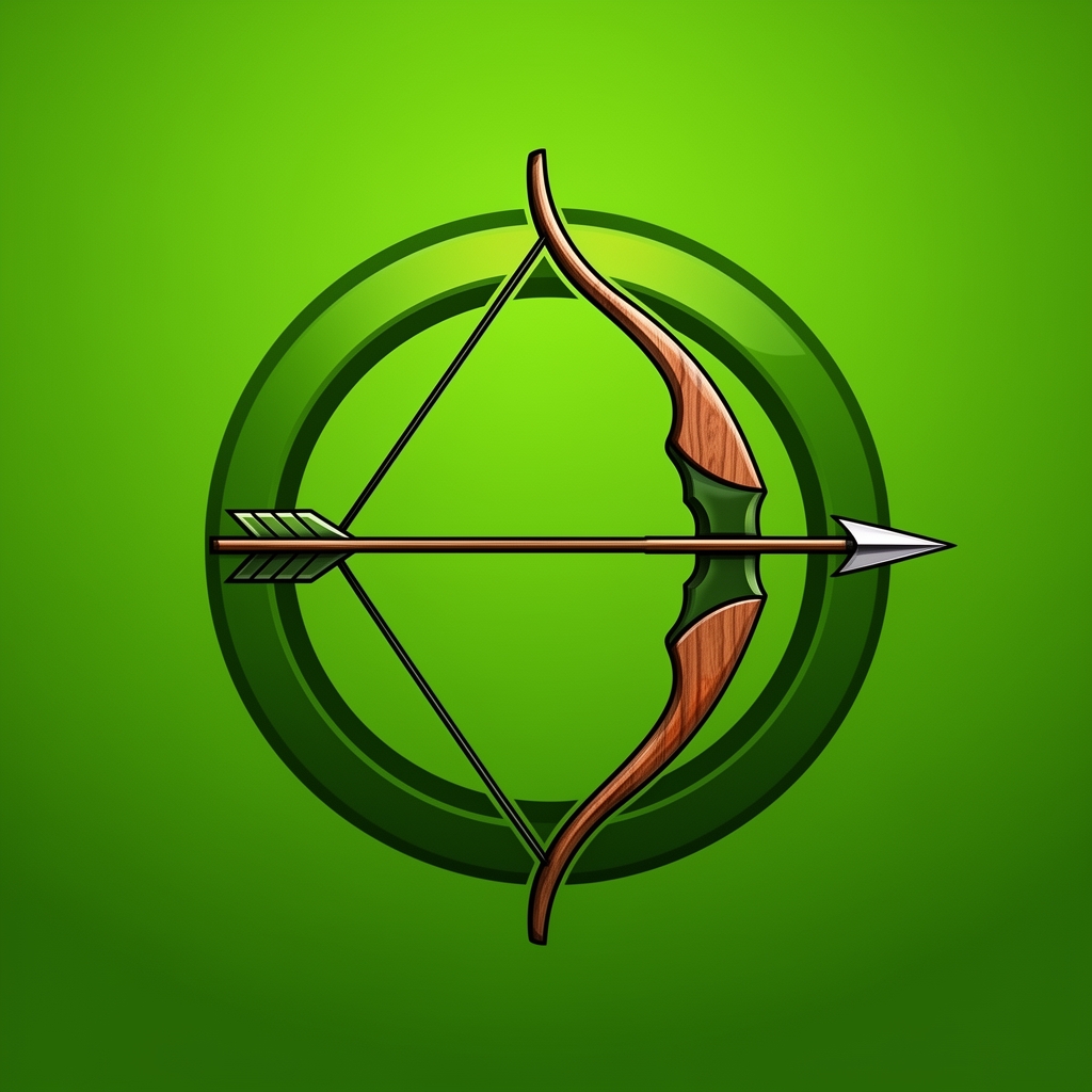 طرح ورزش تیروکمان روی لوگو
رنگ بندی سبز وابی. واقع گرابانه5