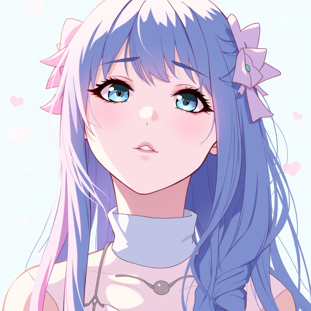 انیمه ای زیبا با استایل آبی و صورتی🩷💙5