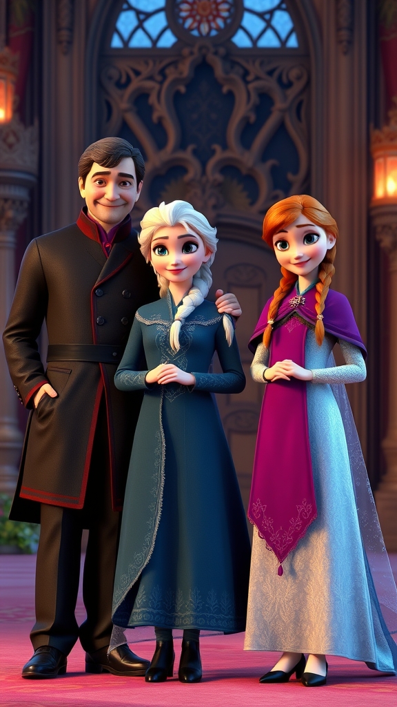 السا و آنا در کنار مادر و پدرشان 18