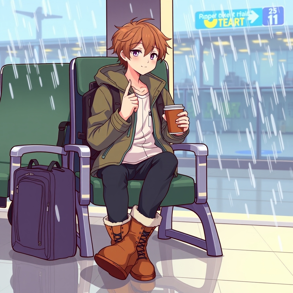 ✈️🧥👖👢🎒🌧️💺☕0
