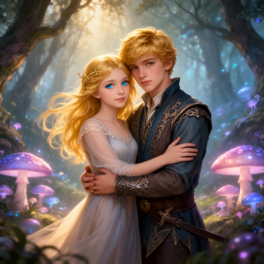 عکس یک دختر نوجوان با مو  های طلای و چشمانی آبی بغل یک پسر مو طلای و زیبا5