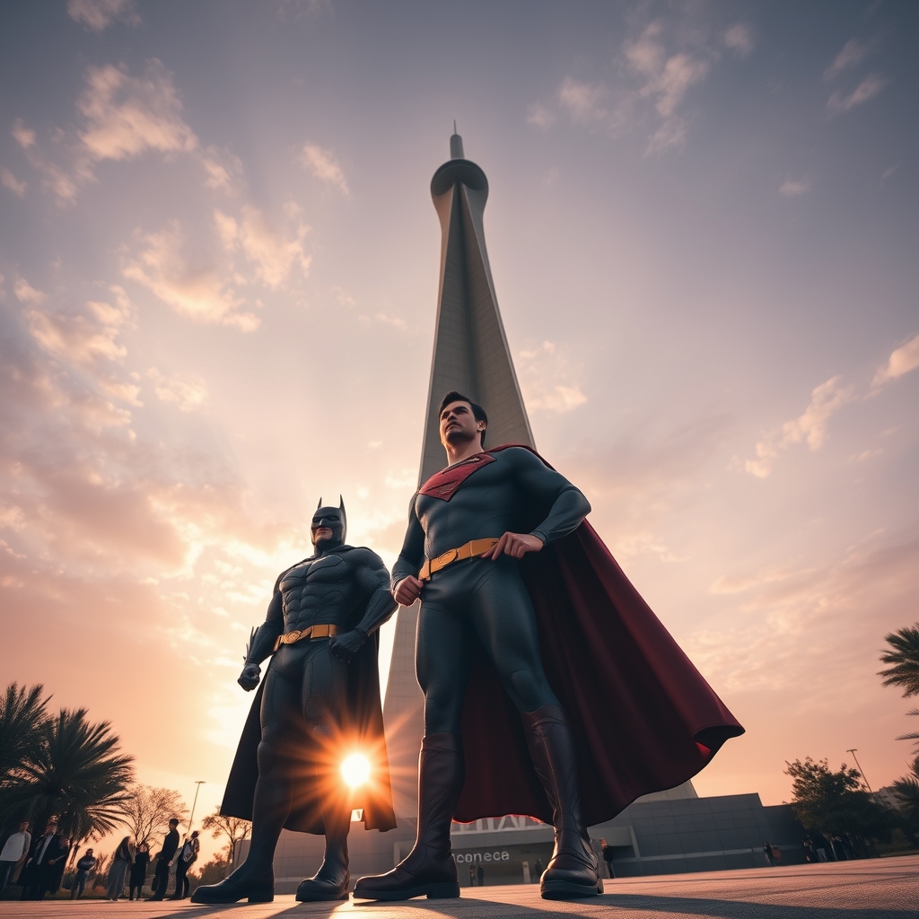 بتمن و سوپرمن در کنار برج میلاد تهران 18