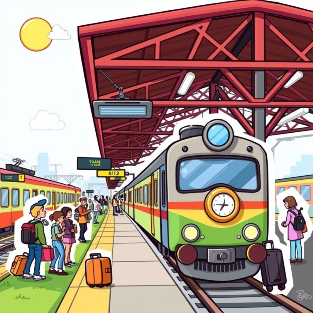 کارتونی استیکر ایستگاه قطار10