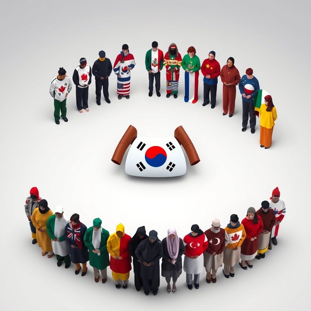 یه عکس از همه ی آد مهاکه کنار هم ایستادند به شکل زن  مثل آمریکا کره جنوبی ،شمالی و......... بساز همه کشور ها و کره جنوبی جلو باشه17