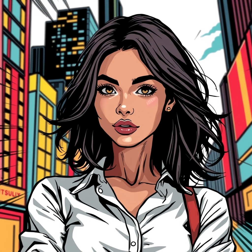 دختر زیبا به سبک کتاب کمیک
7