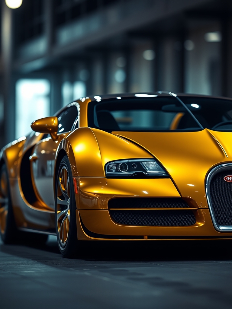 بوگاتی ویرون با رنگ طلا 16