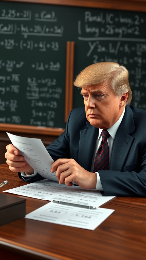 ترامپ در حال حل مسئله ی ریاضی
3