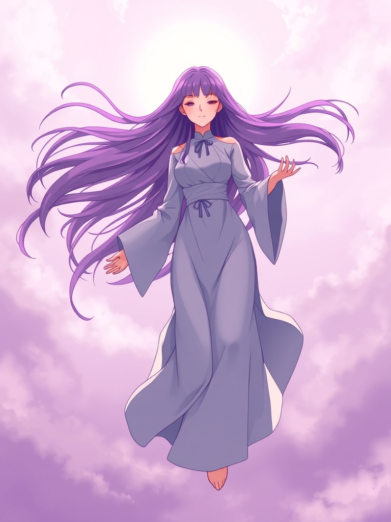 پری موهای بلند بنفش مه بنفش آسمون الاهه الف پرواز20