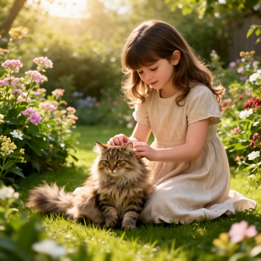 سبک تصویر سازی
دختری درحال باگربه بازی کردن 2